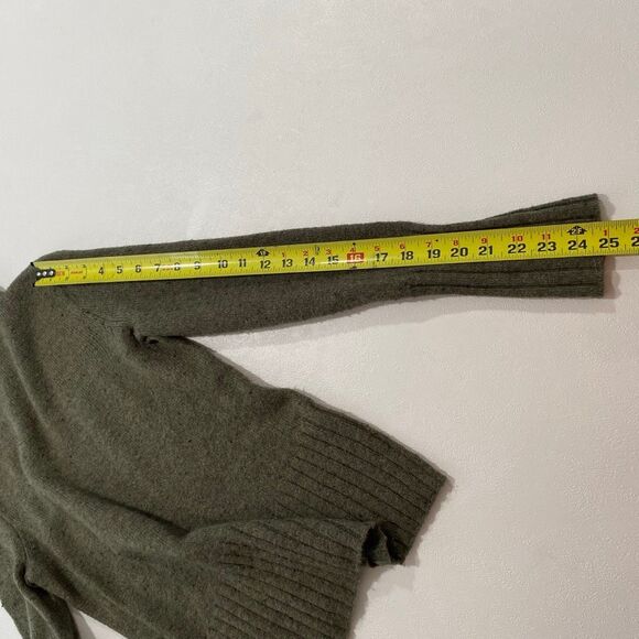 Madewell Mock Neck Sweater XS | Olive Green Ribbed Hem Cozy Knit Pullover - Picture 6 of 8